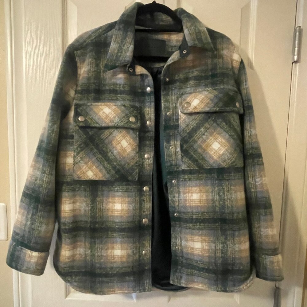 Flannel Wool Coat Shacket